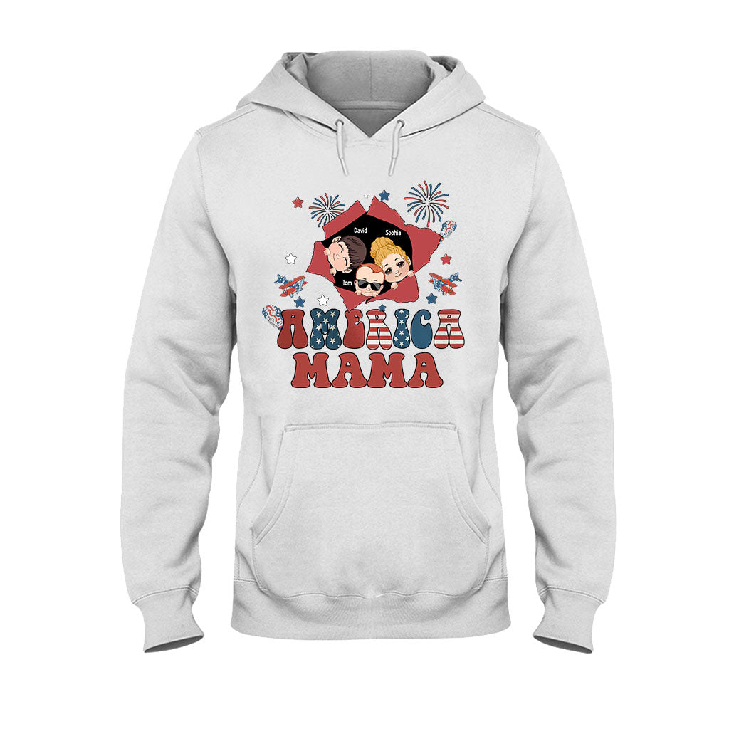 American Mama Any Title Vintage Retro Style - Personalized Mother T-shirt And Hoodie