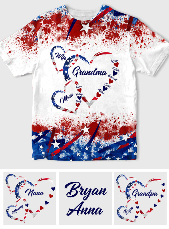 Wife Mom Nana - Personalized Grandma All Over Shirt
