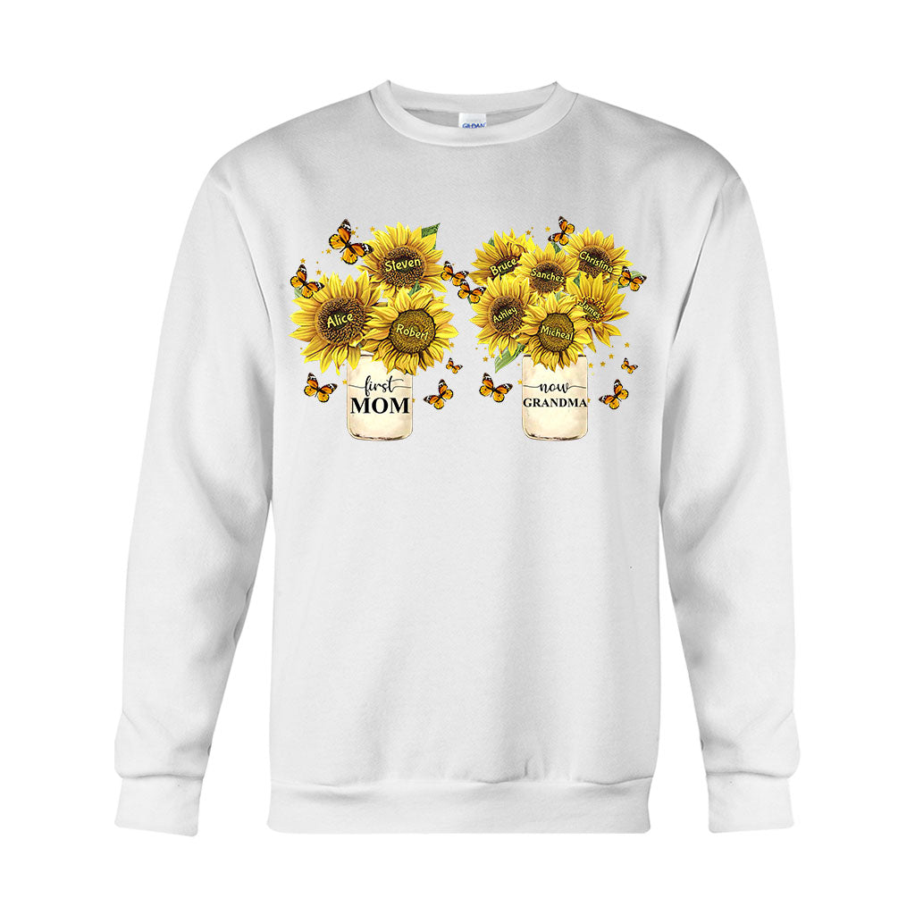 First Mom Now Grandma - Personalized Grandma T-shirt And Hoodie