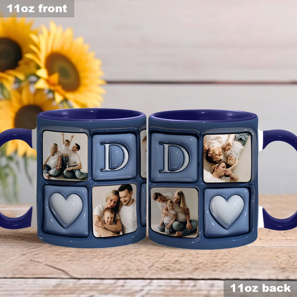 Upload Photo Father And Children - Personalized Father Accent Mug