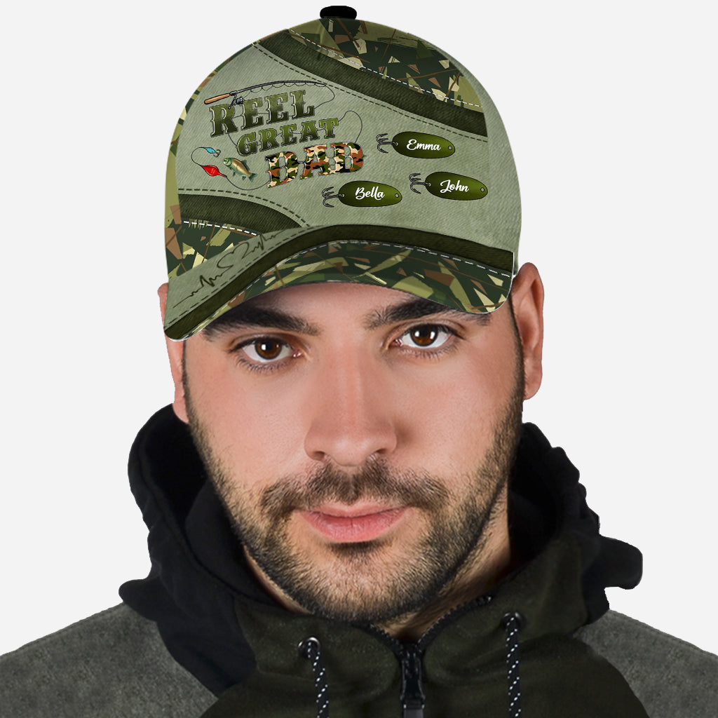 Western Reel Great Dad Camouflage - Personalized Father Classic Cap