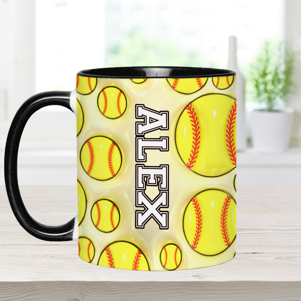 Personalisierte Tasse für Softball-Fans