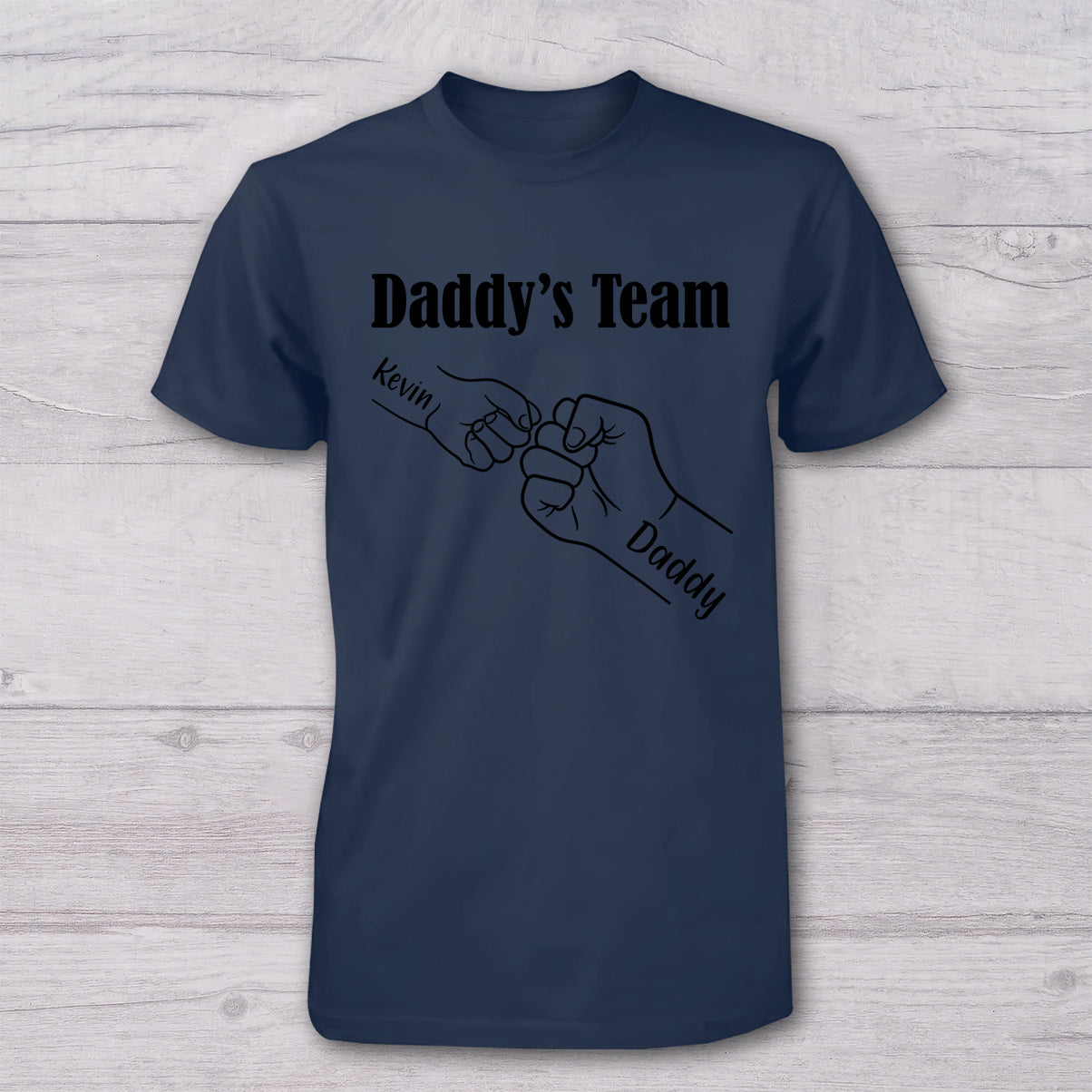 Daddy And Me Daddy's Team - Personalized Father T-shirt And Baby Onesie