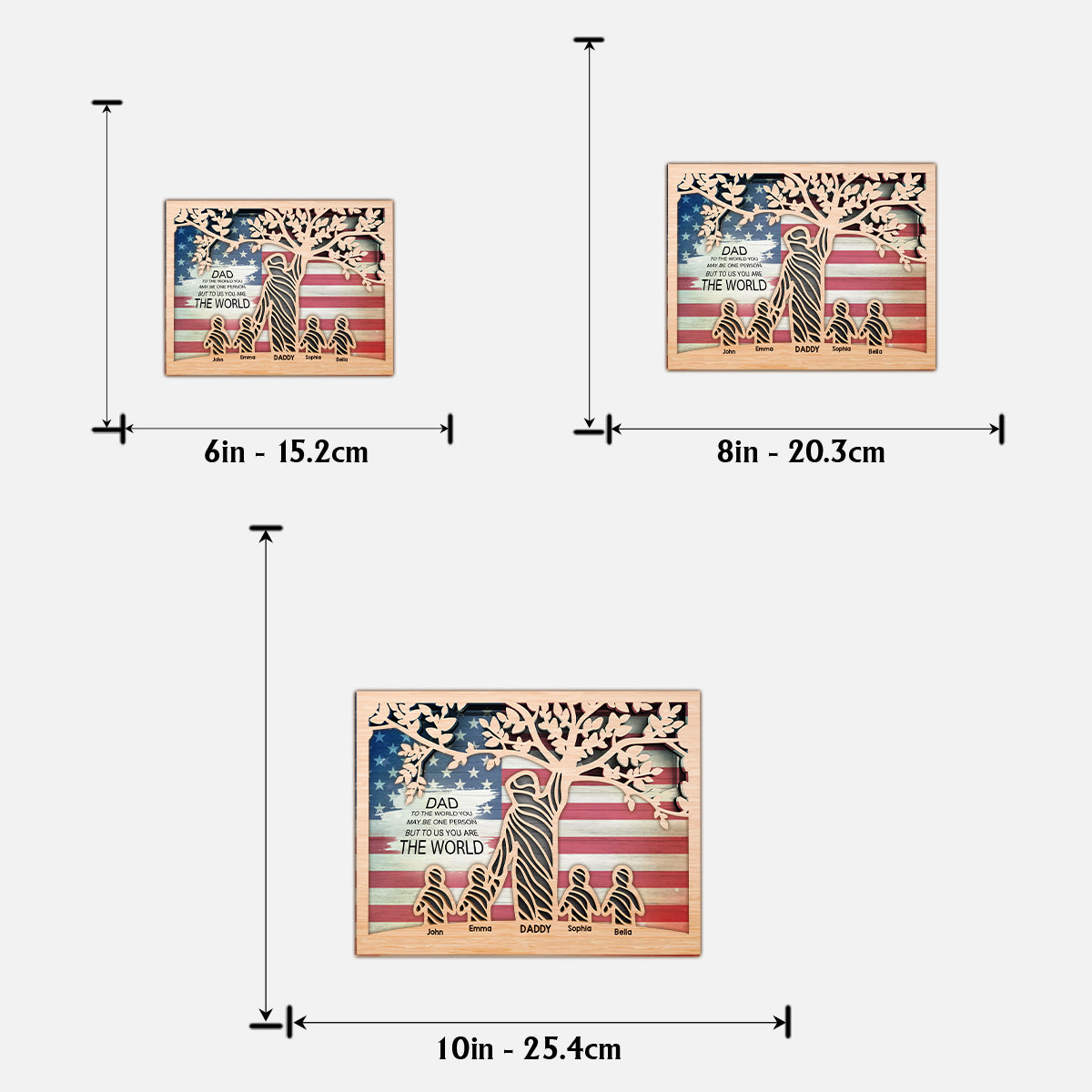 To Us You Are The World - Personalized Father 2 Layered Wood Sign / Wood Plaque