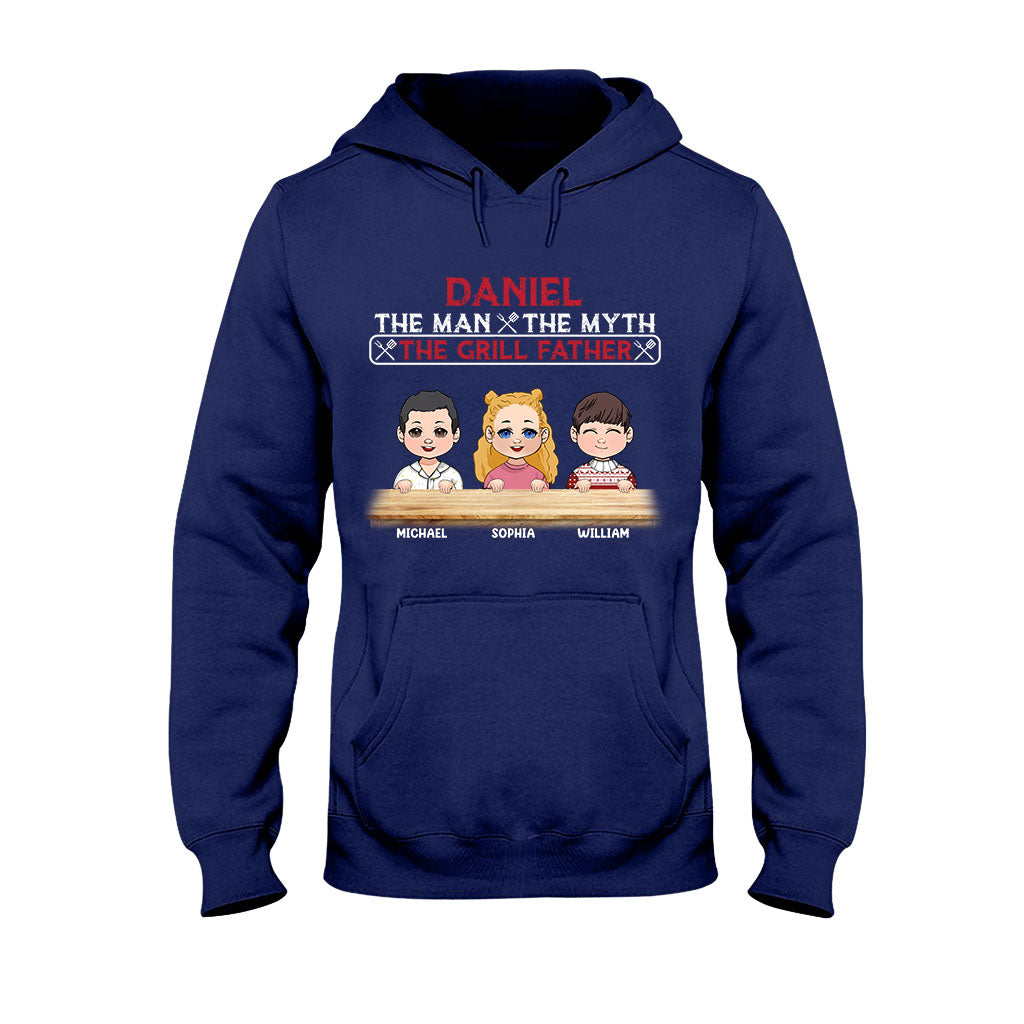 The Man The Myth The Grill Father - Personalized Father T-shirt And Hoodie