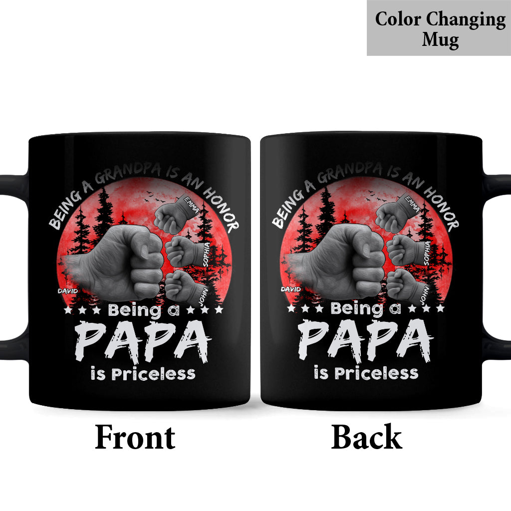 Father Son Red Moon Fist Bump - Personalized Father Mug