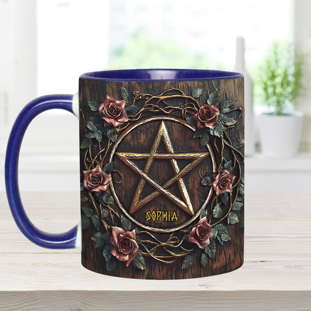 Beautiful Pentagram - Personalized Witch Accent Mug