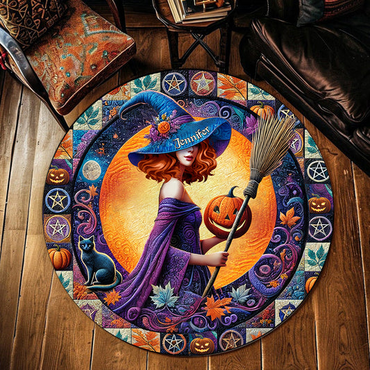 Beautiful Witch - Personalized Witch Round Rug