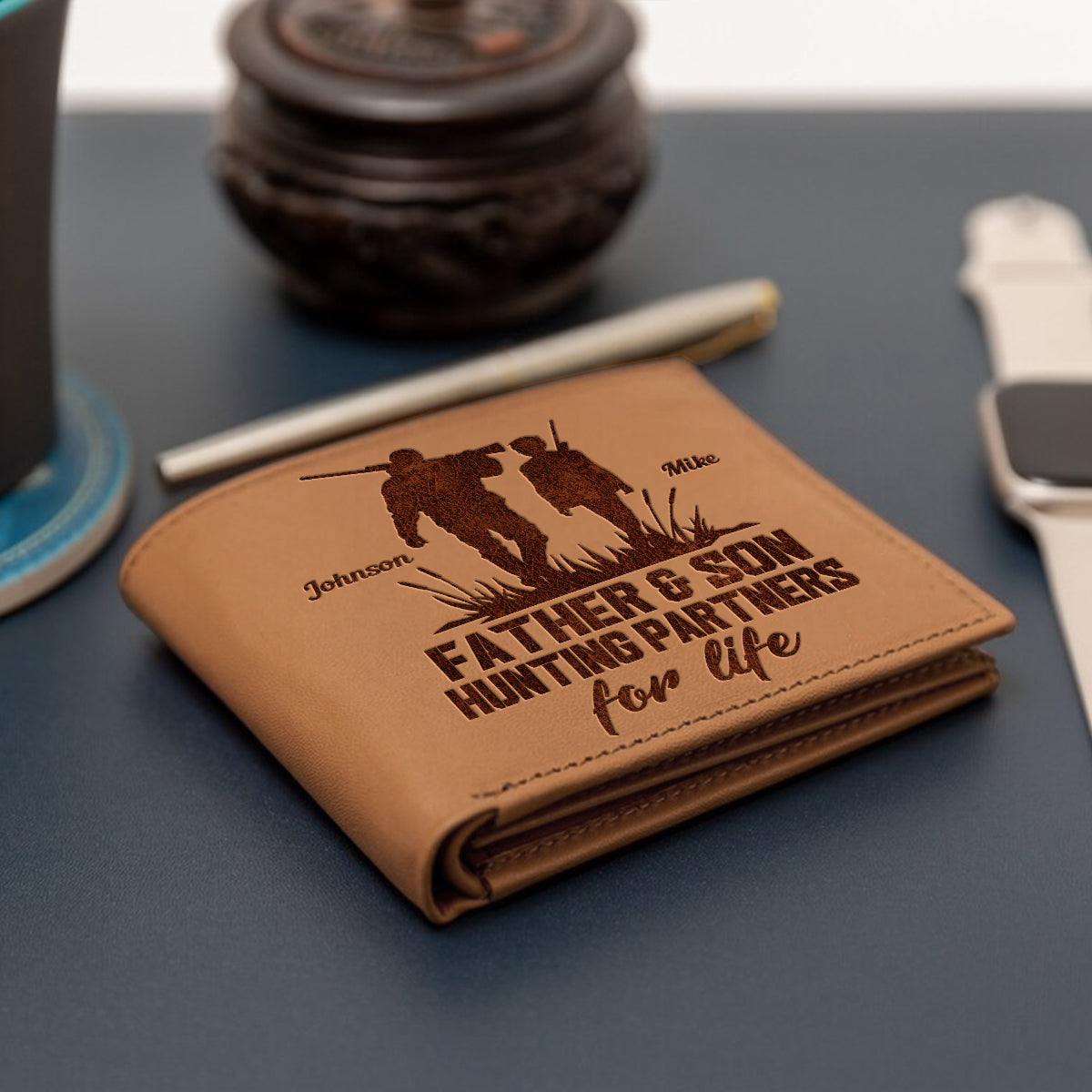 To My Dad - Personalized Father Leather Wallet