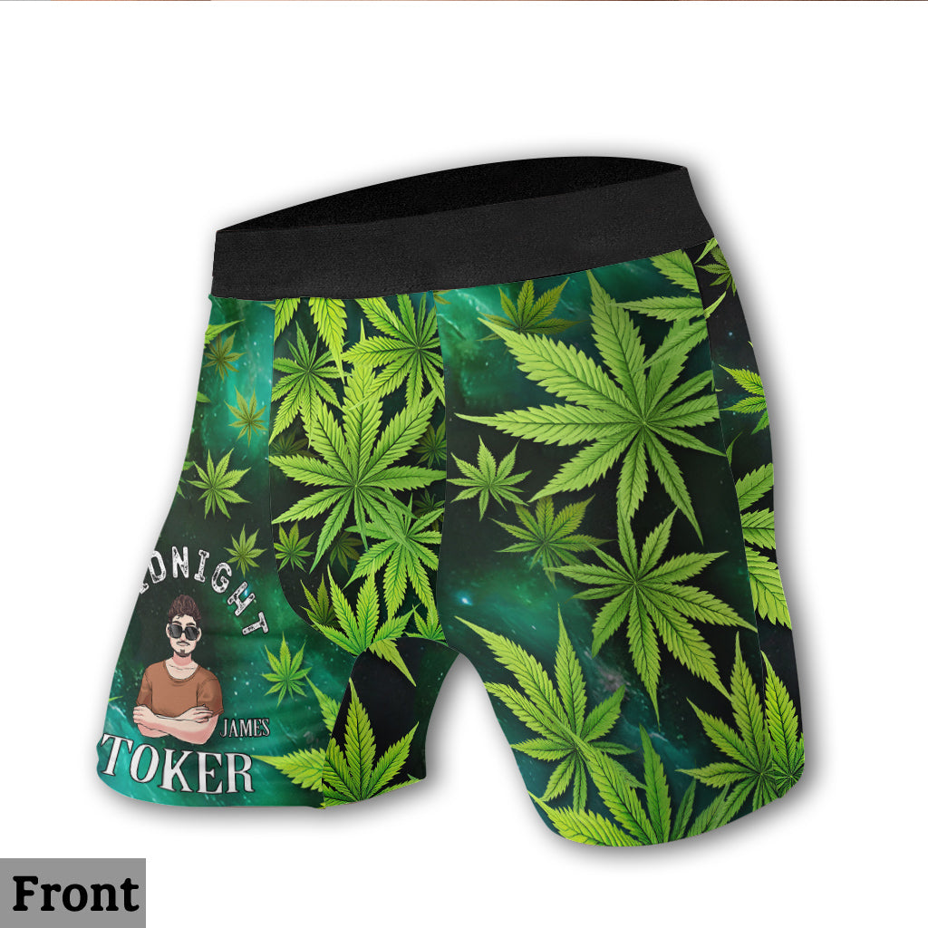 Midnight Toker – Personalisierte Boxershorts für Herren mit Cannabis-Motiv