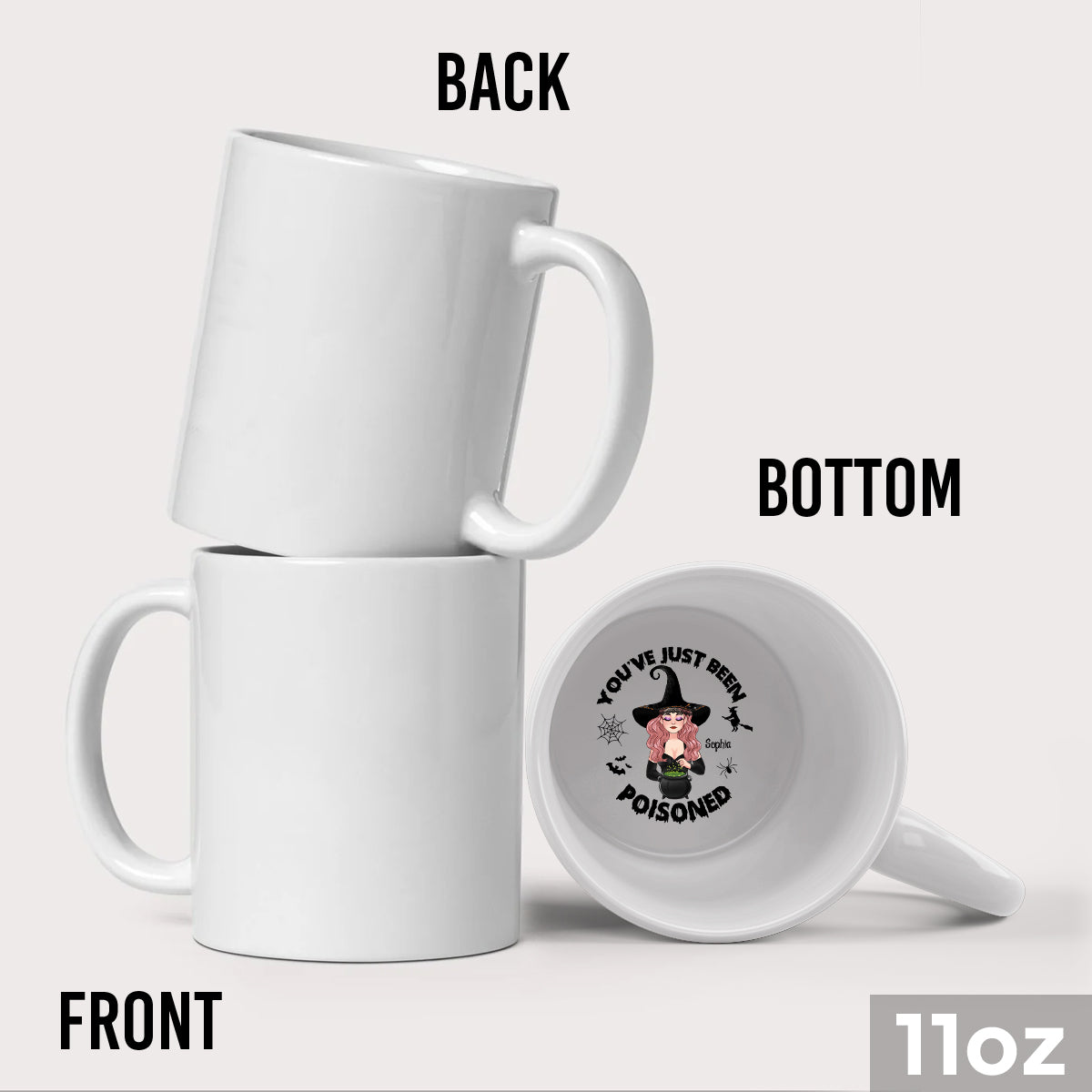 You've Just Been Poisoned - Personalized Witch Hidden Message Mug