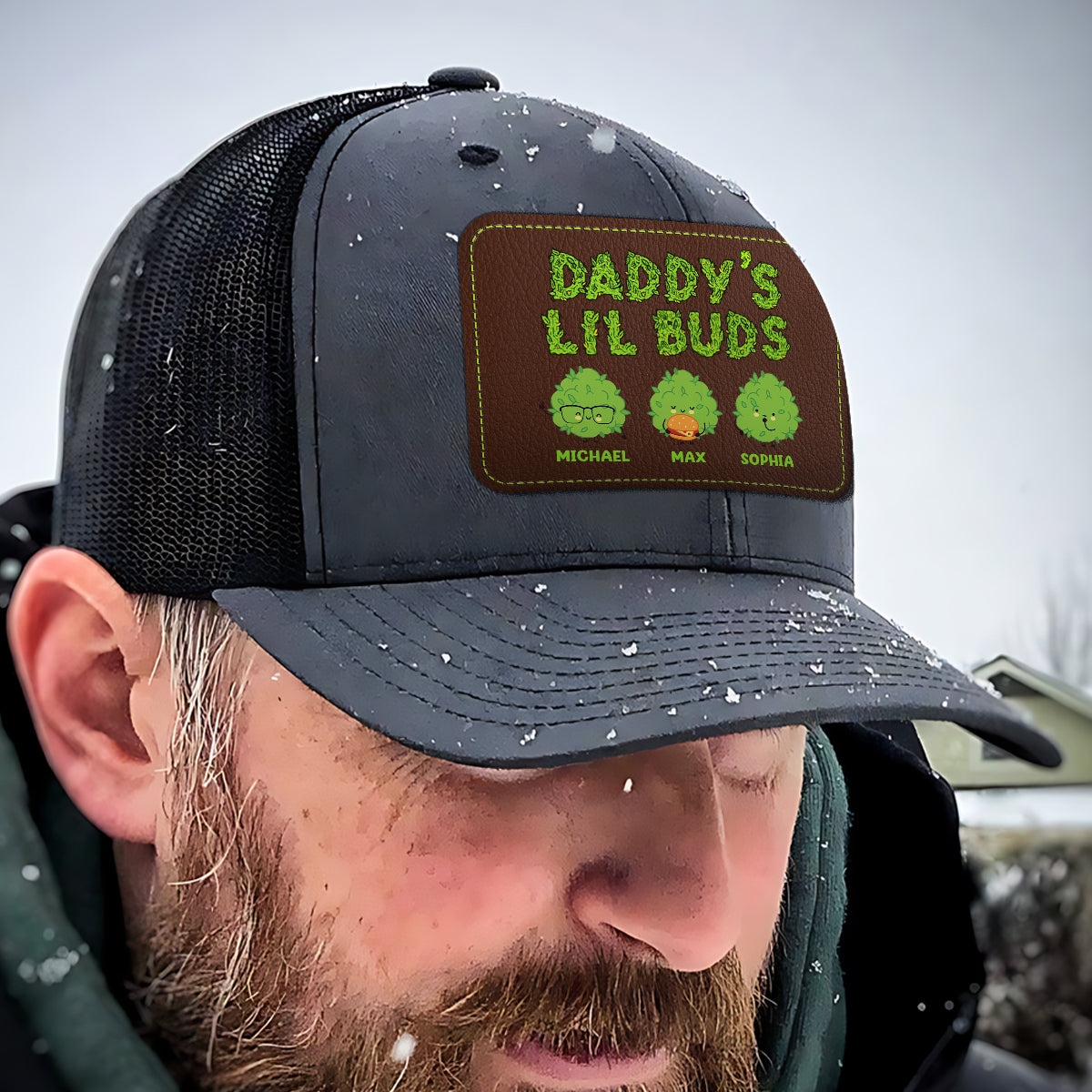 Dopest Dad Ever - Personalized Father Leather Patch Hat
