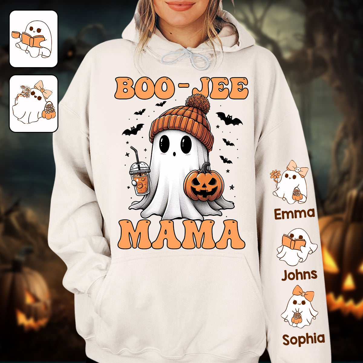 Halloween Boo Jee Mama - Personalized Mother All Over Shirt