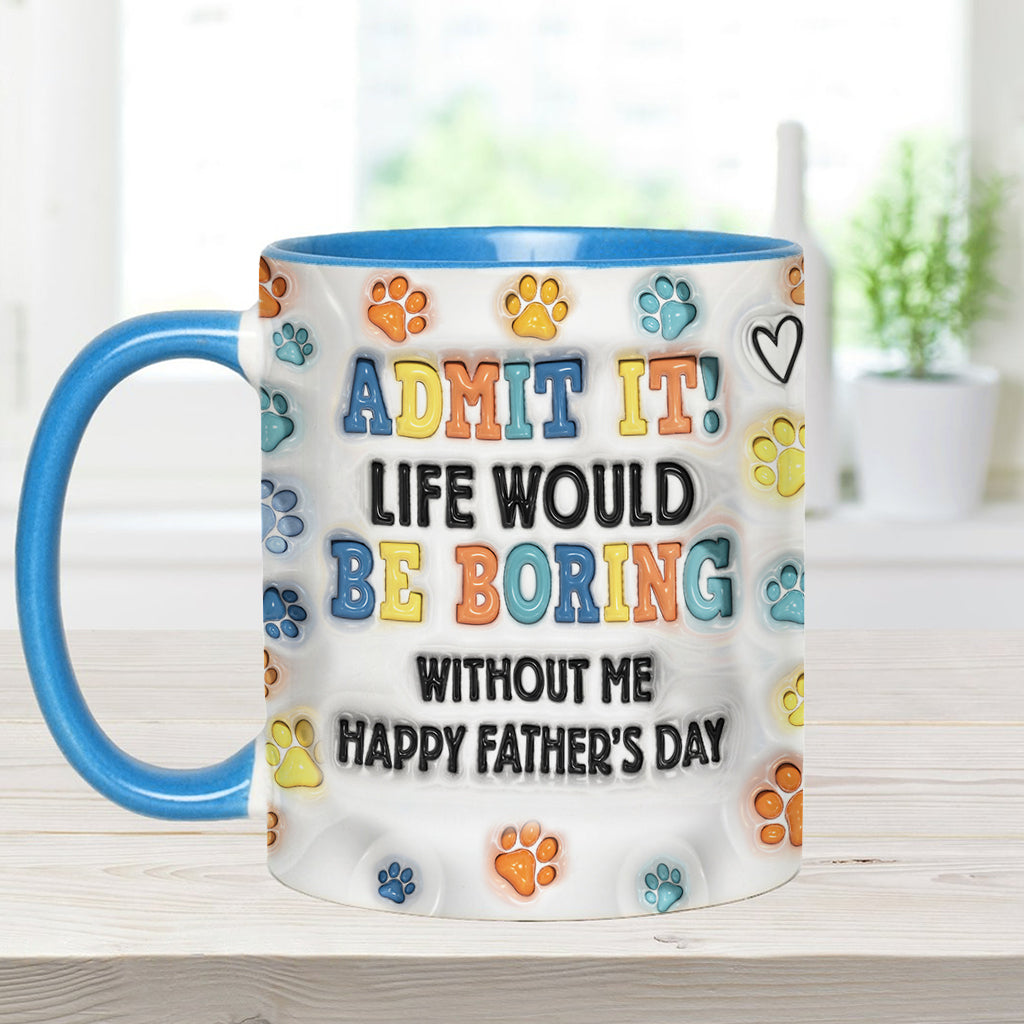 Happy Father's Day - Personalized Dog Accent Mug