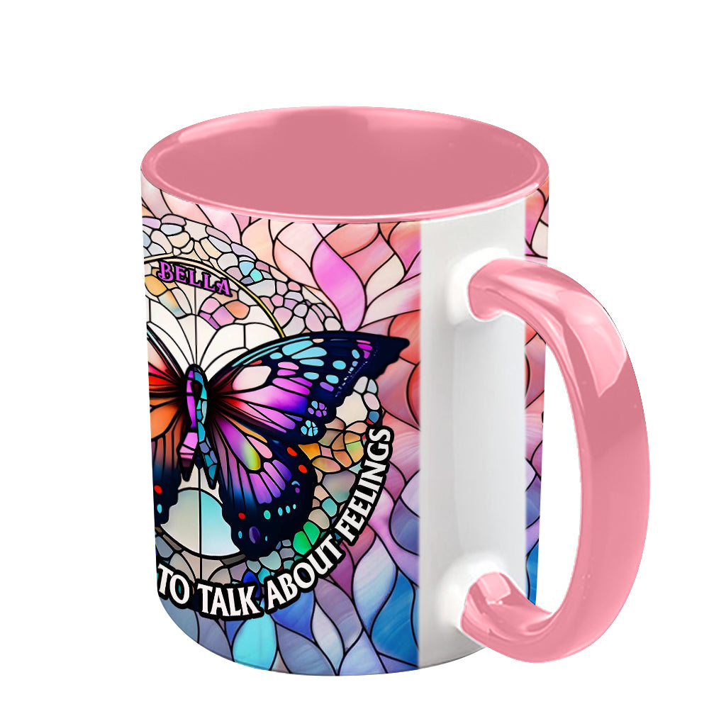 Heute ist ein guter Tag, um über Gefühle zu sprechen – personalisierte Tasse