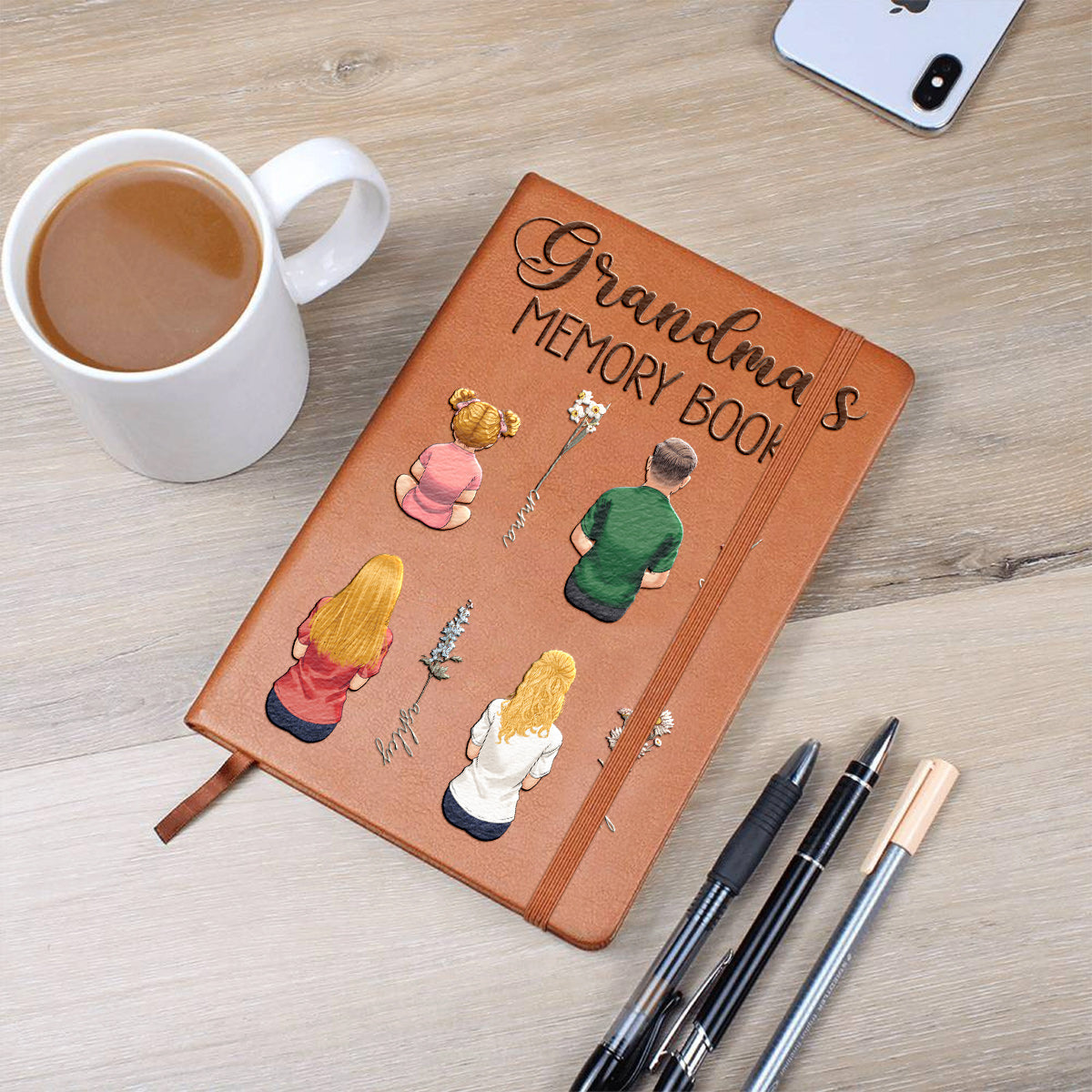 Grandma's Memory Book - Personalized Grandma Leather Journal