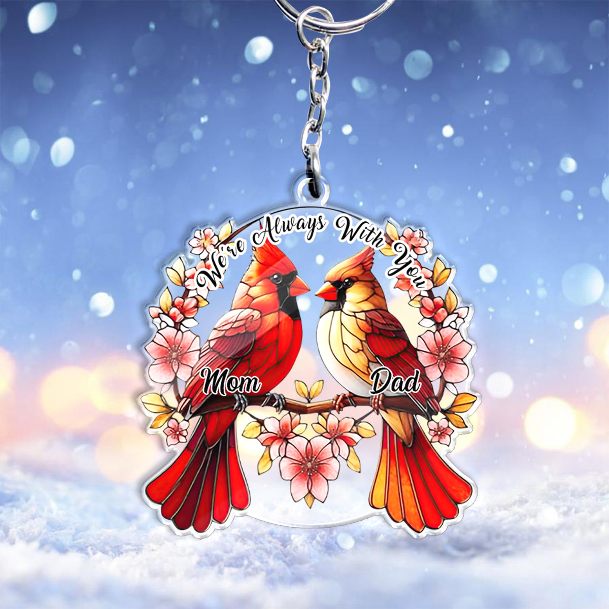 We're Always With You - Personalized Memorial Keychain