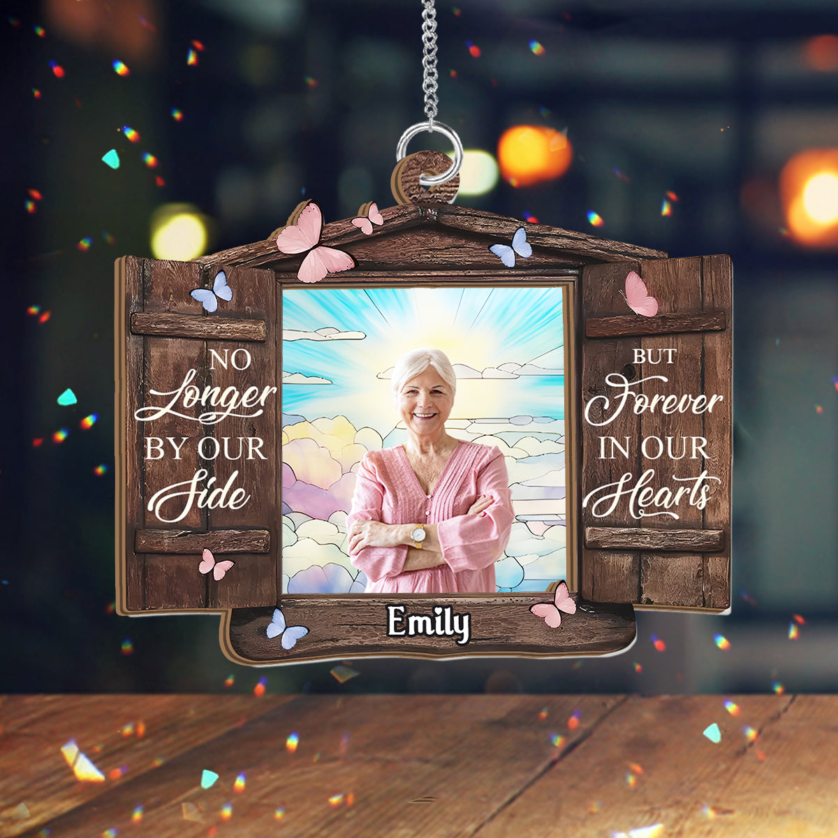 Never Forgotten - Personalized Memorial 2 Layered Window Hanging Suncatcher