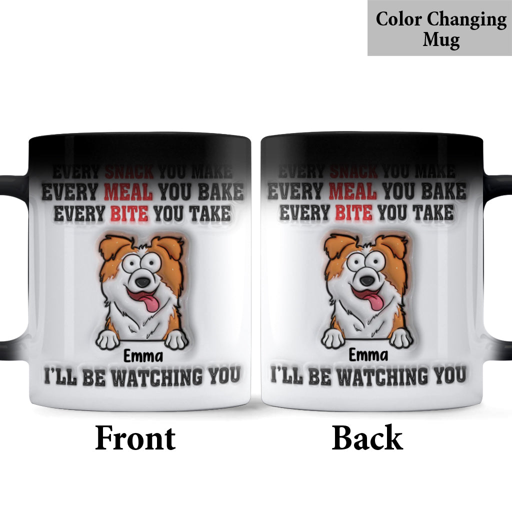 Ich beobachte dich – personalisierte Hunde-Tasse