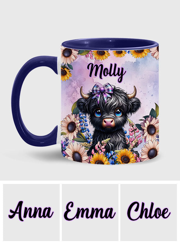Niedliche kleine Hochlandkuh - Personalisierte Tasse