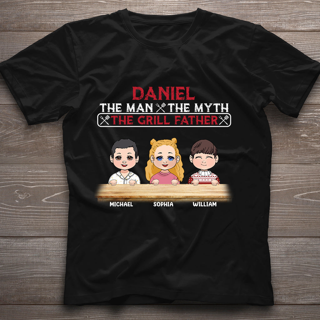 The Man The Myth The Grill Father - Personalized Father T-shirt And Hoodie