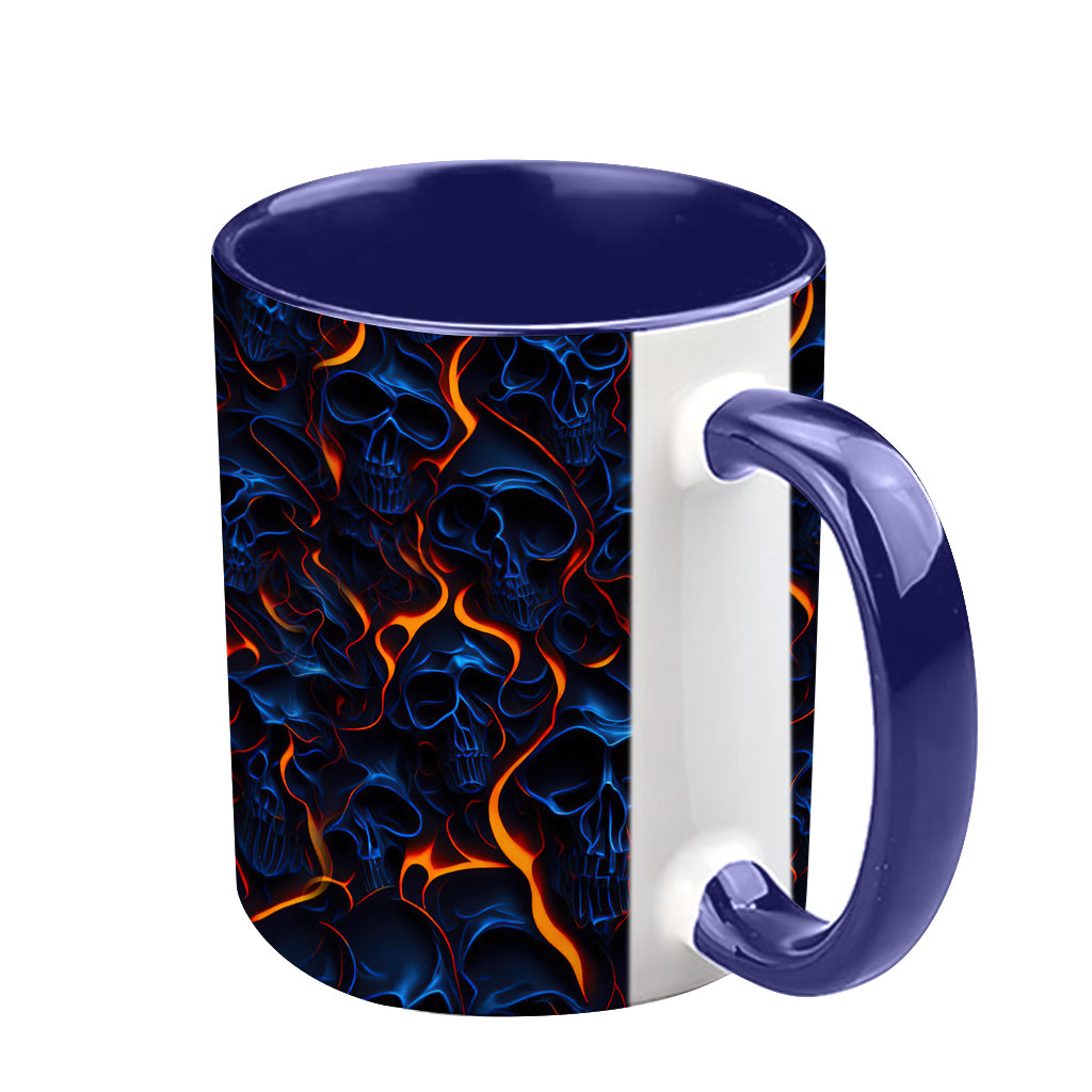 Flame Fire Skull - Personalized Skull Accent Mug