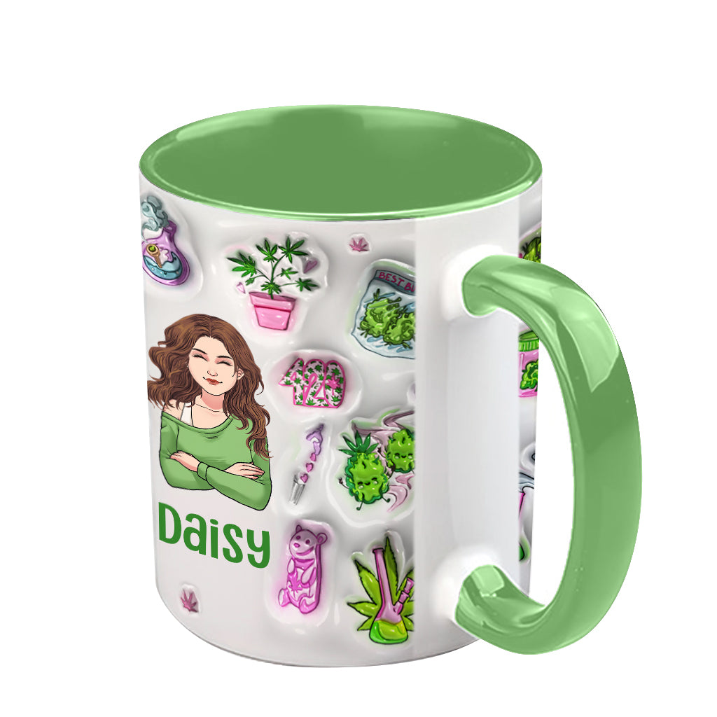 Puff Puff Pass Aufblasbarer 3D-Becher mit personalisiertem Weed-Motiv