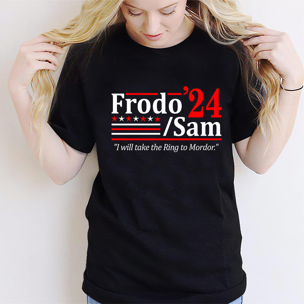 Élection du duo du Hobbit 2024 - J'apporterai l'Anneau - T-shirt unisexe doux et humoristique, inspiré des livres, des films et du cosplay - Tailles XS à 6XL