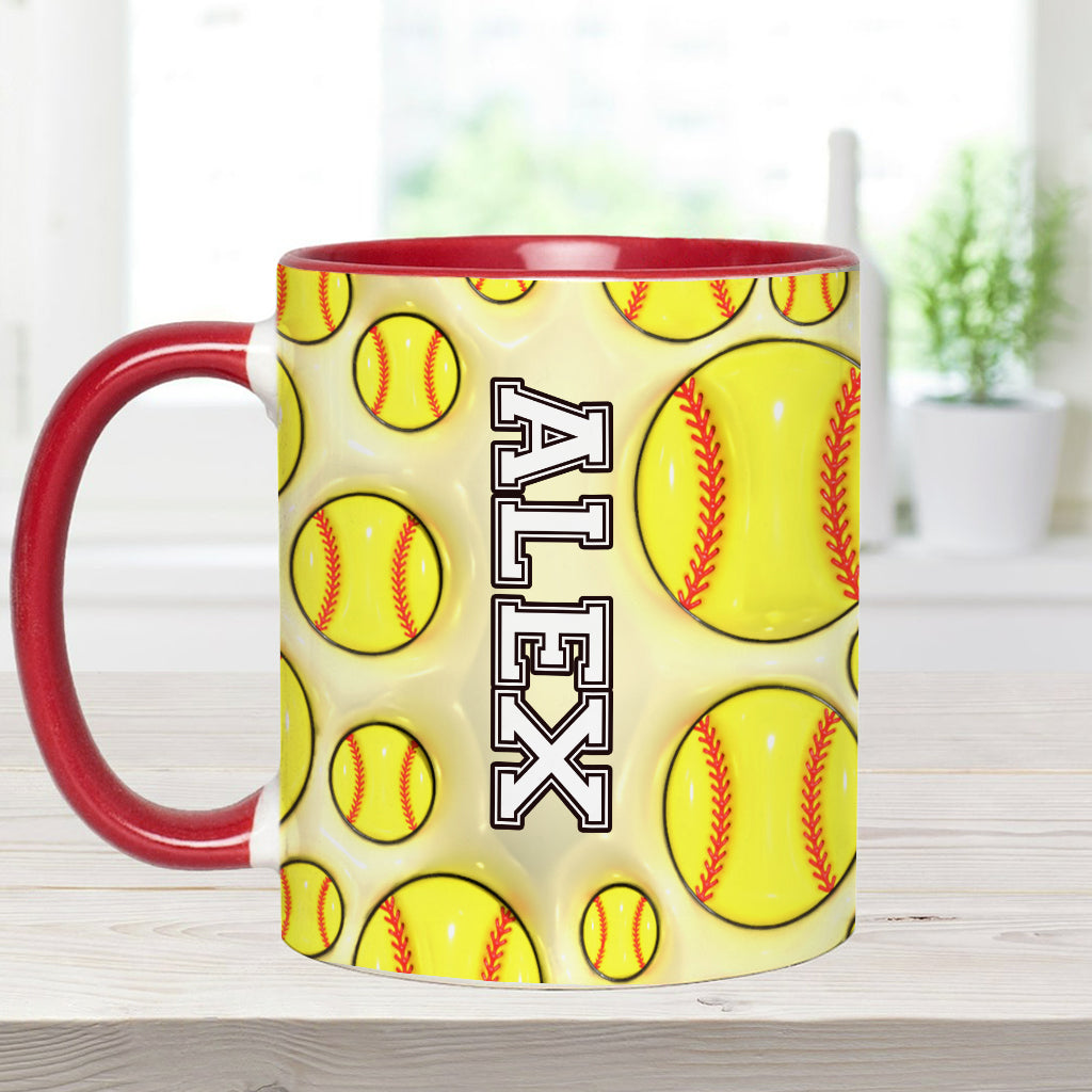 Personalisierte Tasse für Softball-Fans