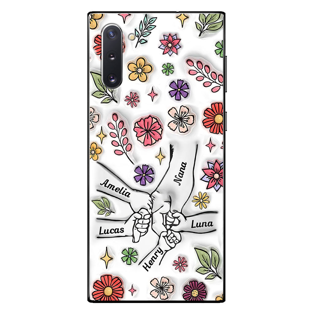 Spring Flower Holding Hands Nana Mom - Personalized Grandma Phone Case