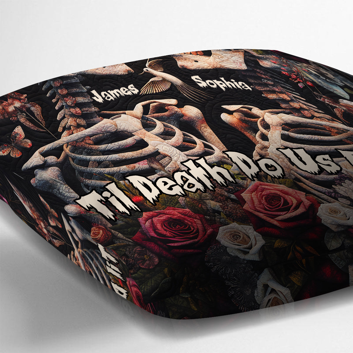 Til Death Do Us Part - Personalized Skull Throw Pillow