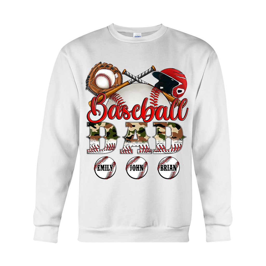 Best Baseball Dad Ever Camouflage - Personalized Father T-shirt And Hoodie