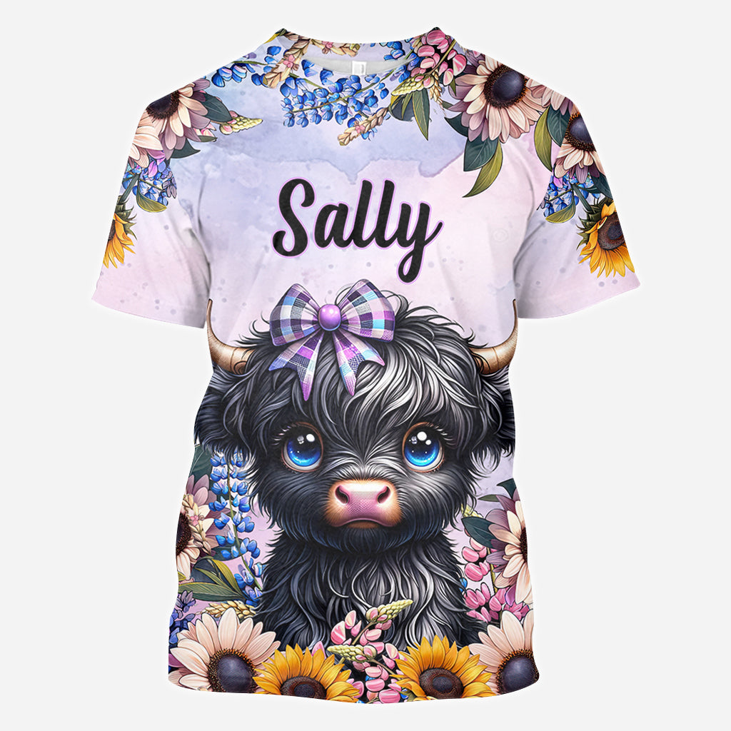 Niedliches kleines Kuh-Shirt mit Allover-Personalisierung