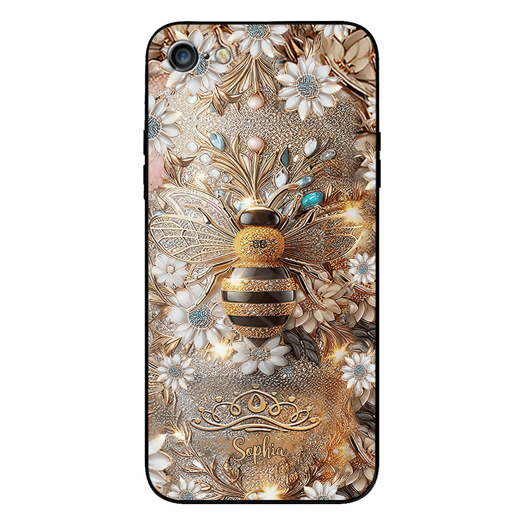 Queen Bee – Personalisierte transparente Handyhülle mit Bienenmotiv