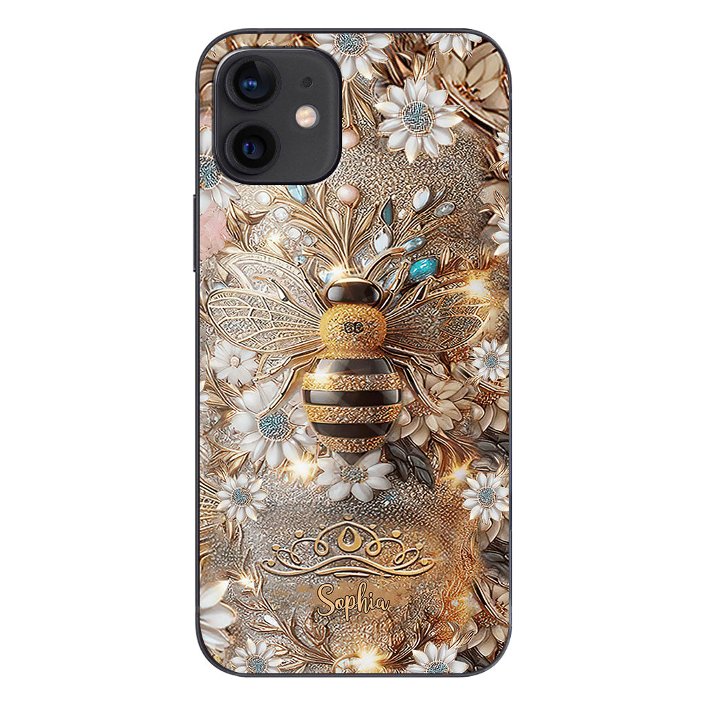 Queen Bee – Personalisierte transparente Handyhülle mit Bienenmotiv