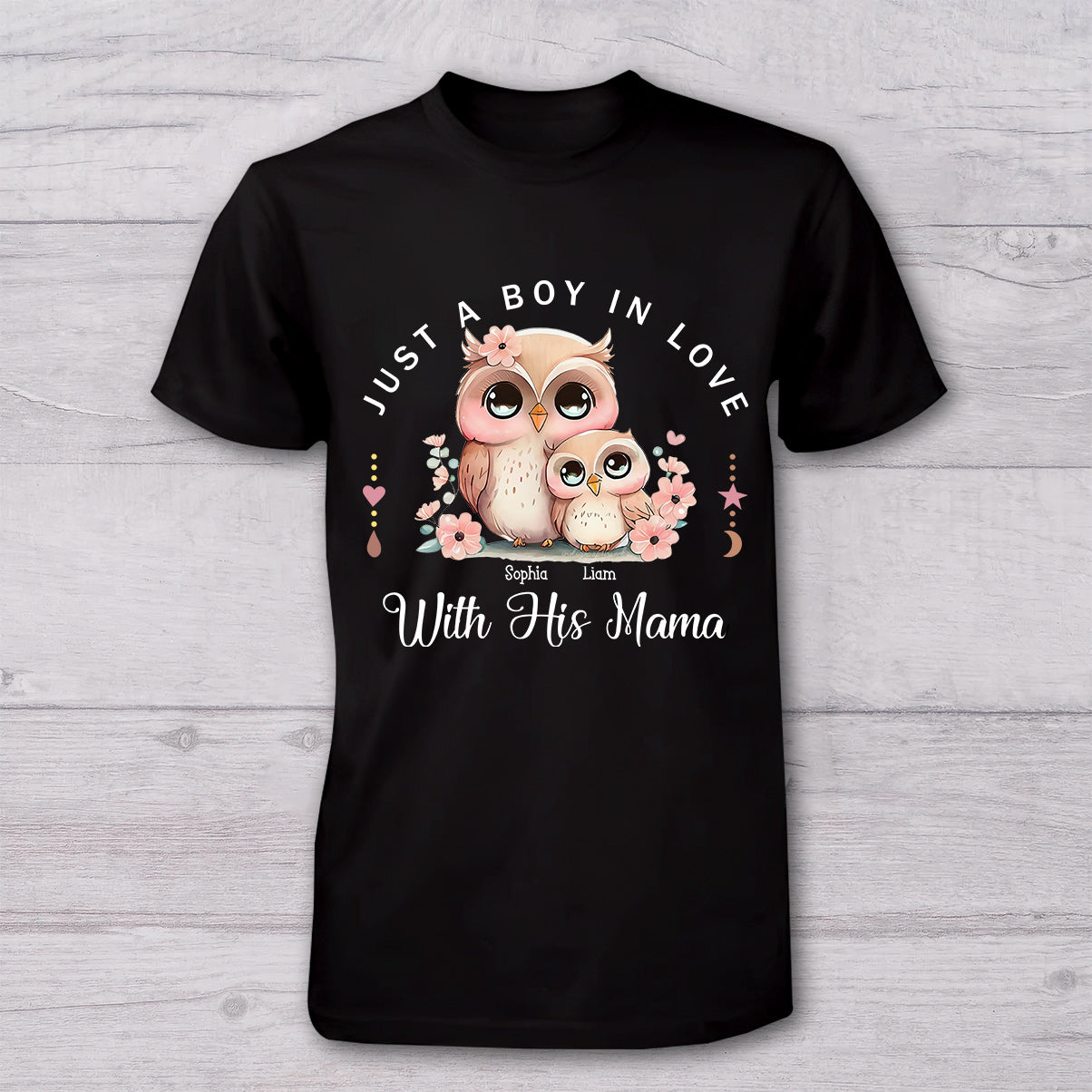 Just A Mom In Love With Her Boy,Girl - Personalized Mother T-shirt And Baby Onesie