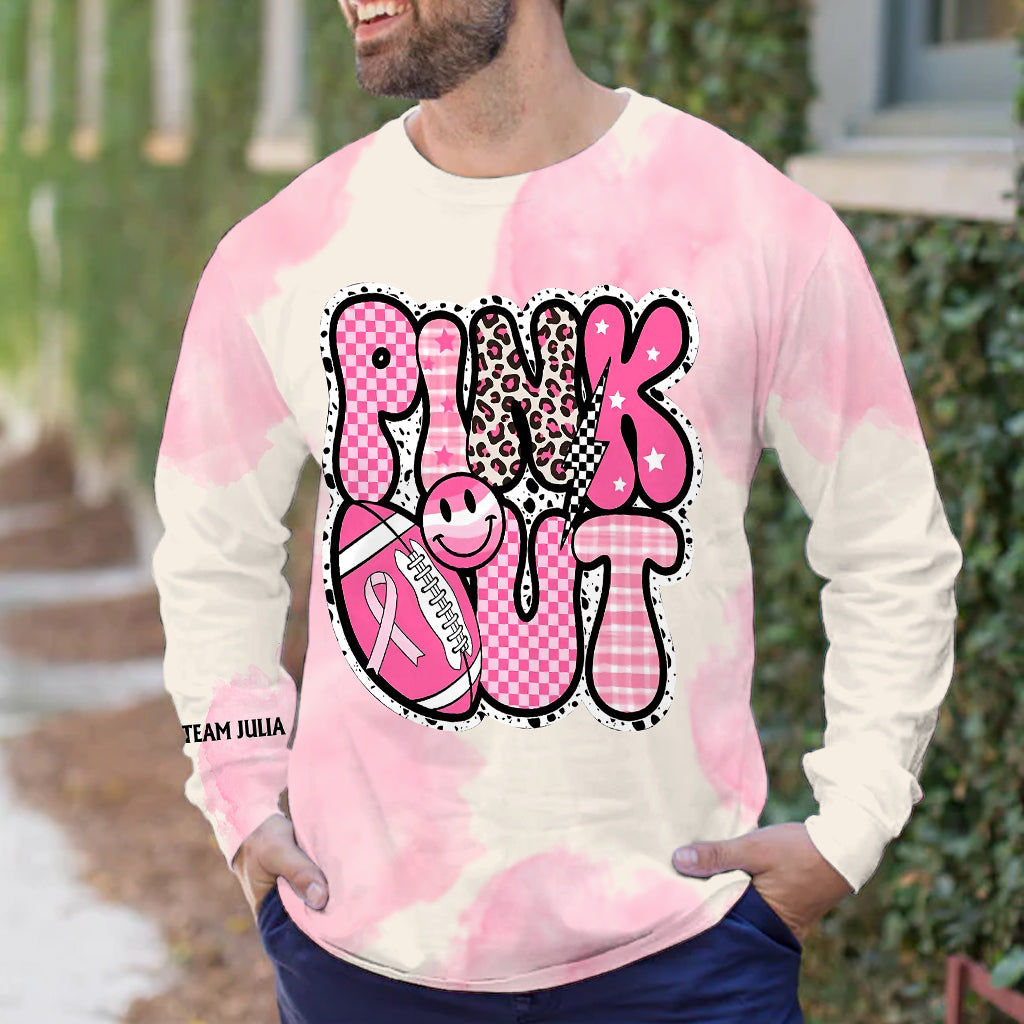 Pink Out - T-shirt personnalisé intégral de sensibilisation au cancer du sein
