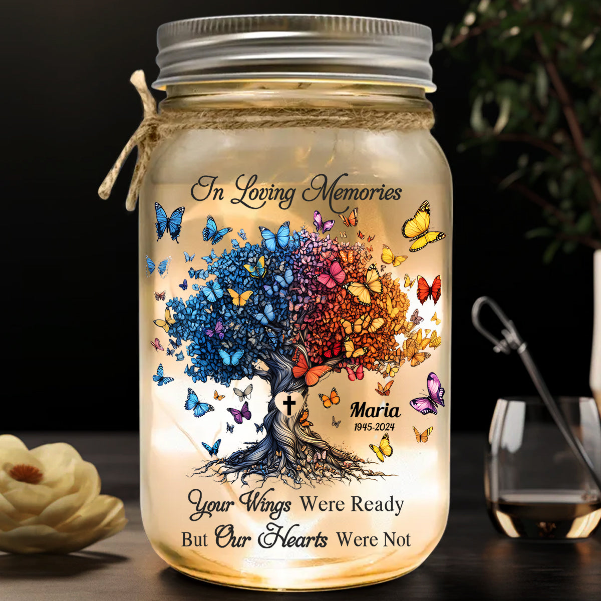 I'm Always With You - Personalized Memorial Mason Jar Light