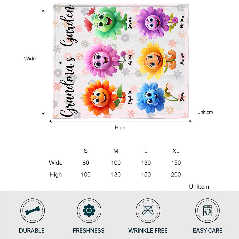 Grandma's Garden - Personalized Grandma Blanket