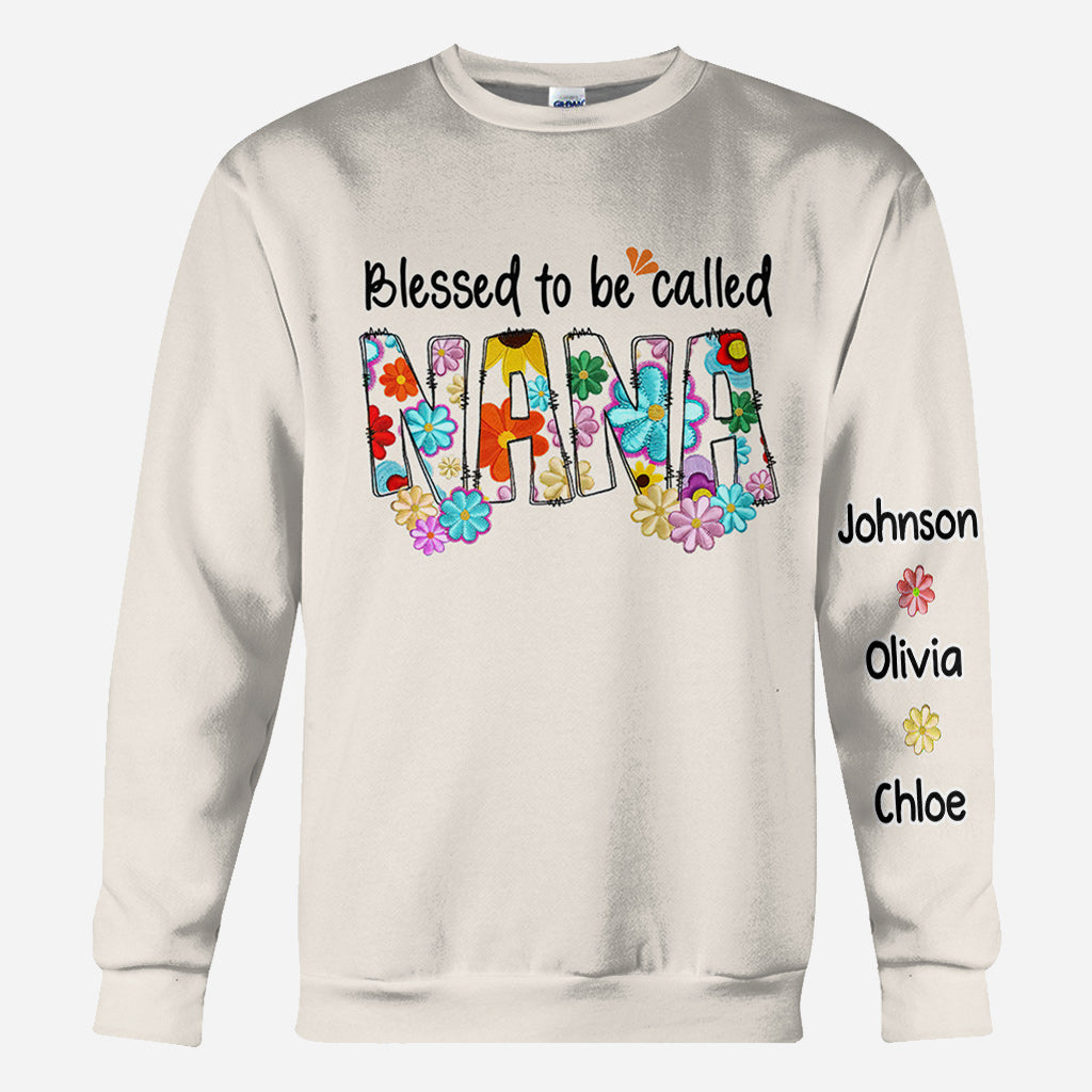 Blessed To Be Called Nana Floral Style - Personalized Grandma All Over Shirt