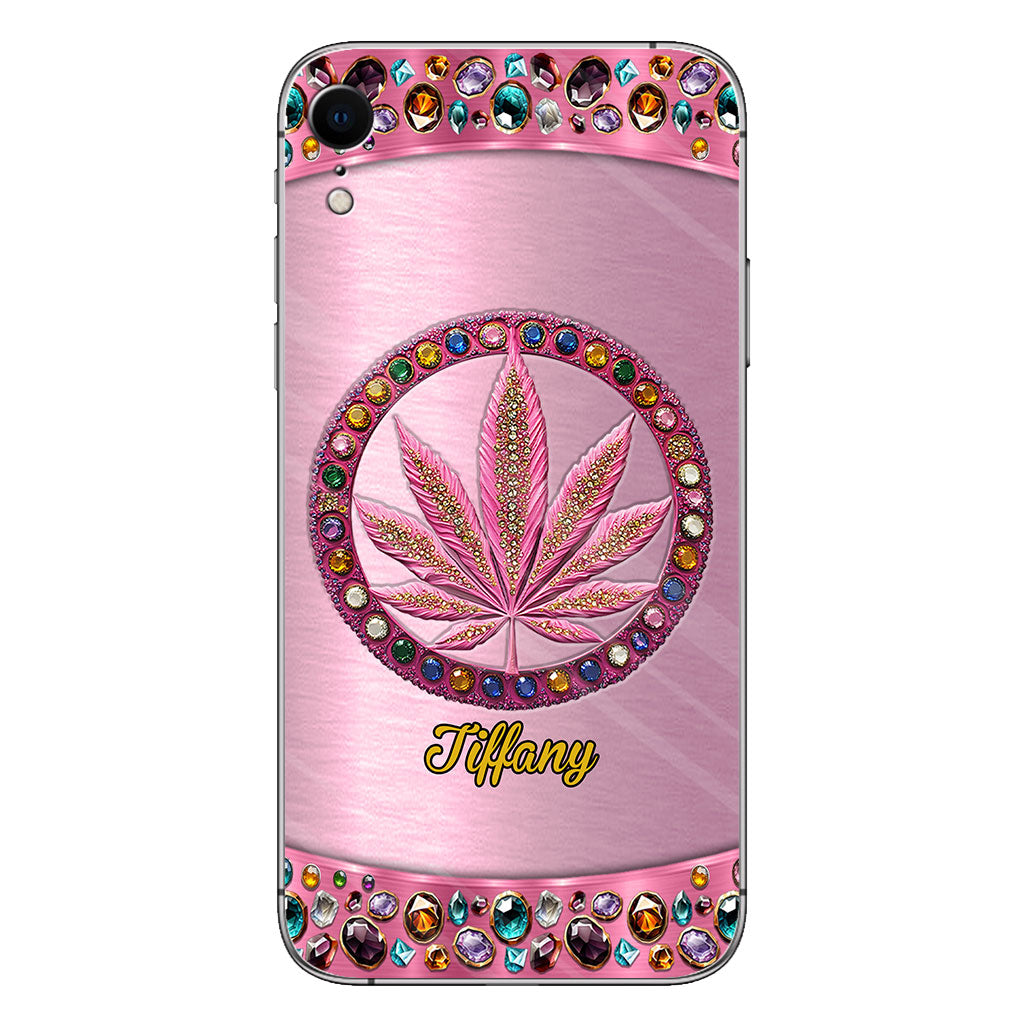 Stoner Chick – Personalisierte, durchsichtige Handyhülle mit Weed-Motiv