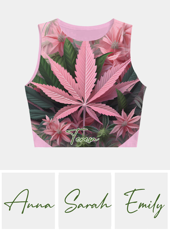 Débardeur court personnalisé Pretty Lil' Pothead - Weed