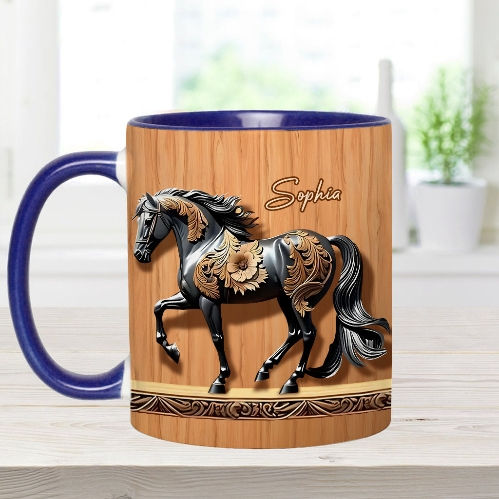 Black Horse - Personalized Horse Accent Mug