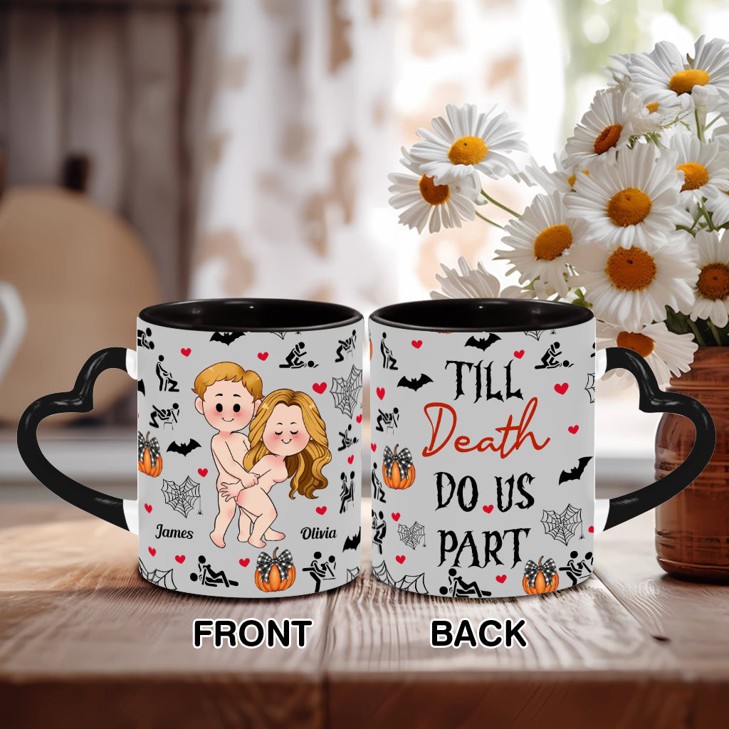 Till Death Do Us Part - Personalized Couple Heart Handle Mug