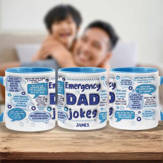 Dad Jokes Emergency - Personalized Father Accent Mug
