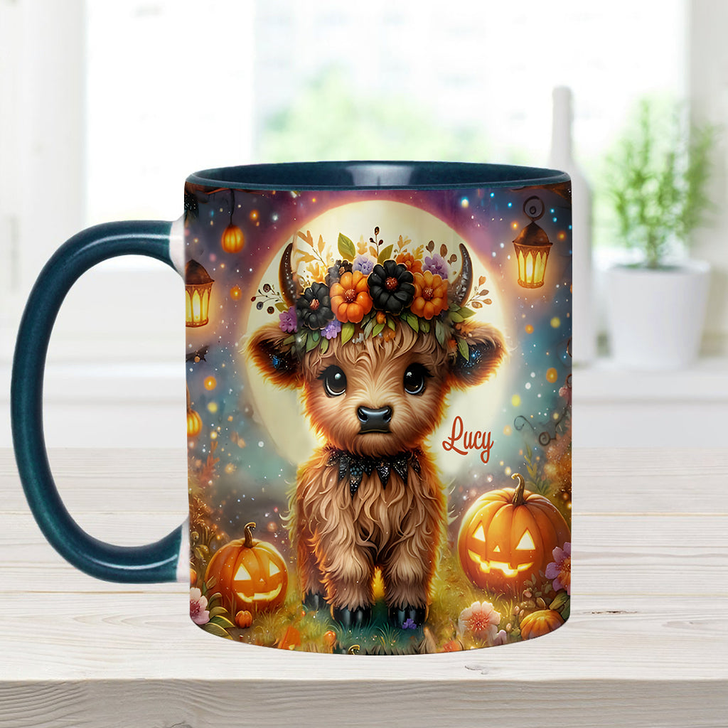 Halloween Highland Cow - Personalized Accent Mug
