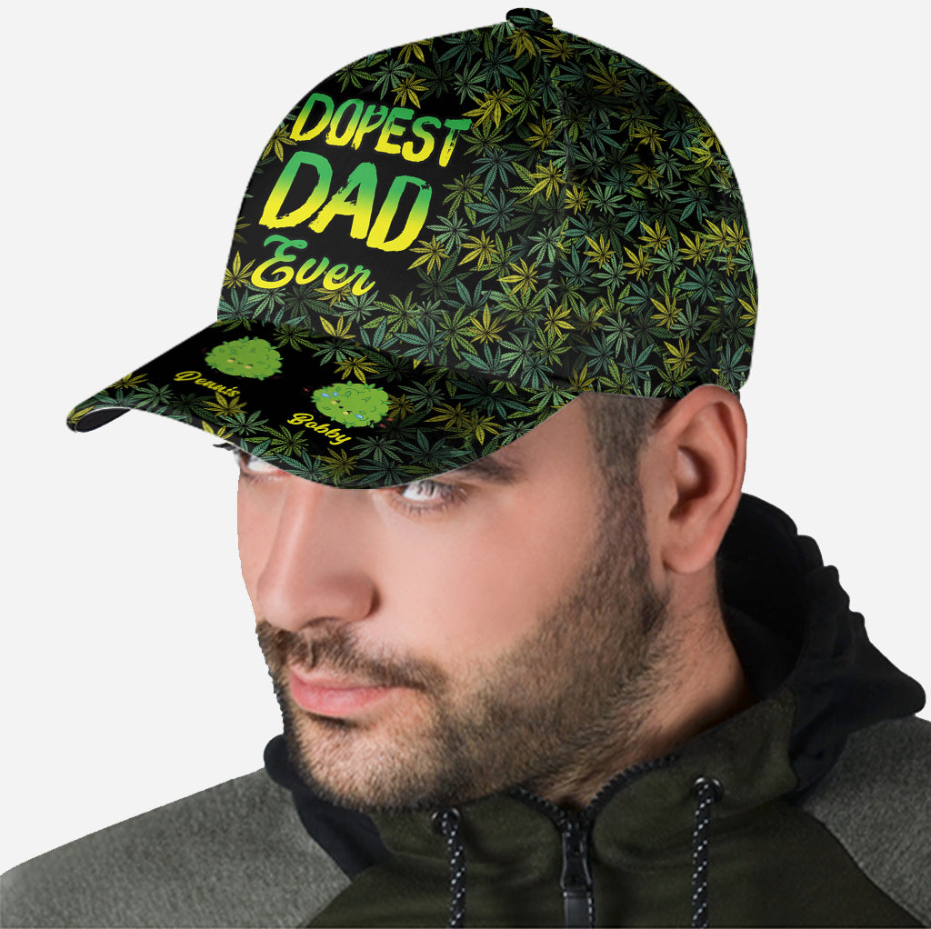 Dopest Dad Ever - Personalized Weed Classic Cap