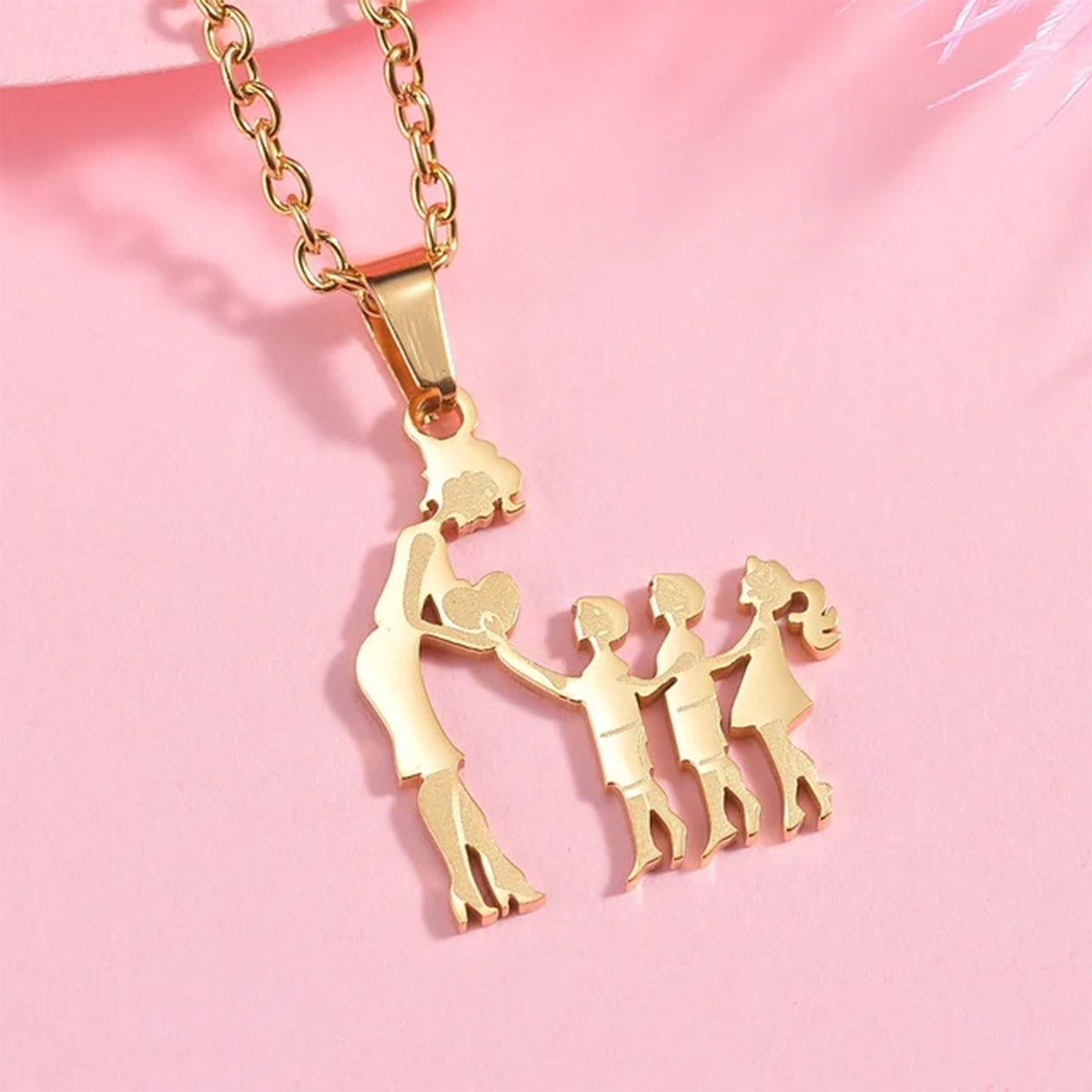 Mom With Children Custom Pendants Necklace - Mother Mom With Children Custom Pendants Necklace