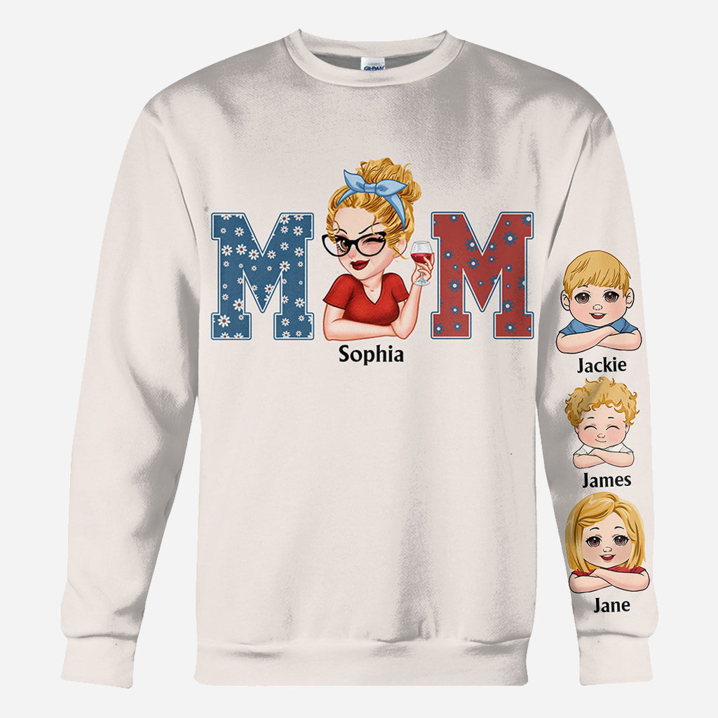 American Mama Any Title Vintage Retro Style - Personalized Mother All Over Shirt