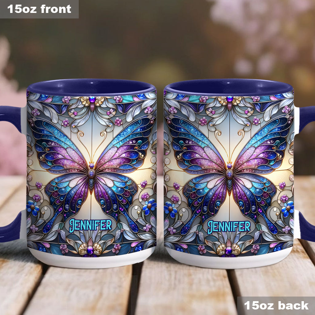 Beautiful Butterfly - Personalized Butterfly Accent Mug